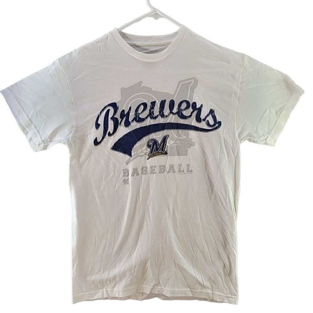 MLB Milwaukee Brewers White T-Shirt Size M V13